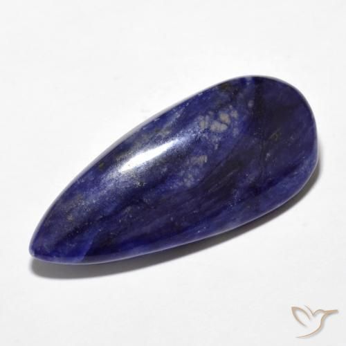 Sodalite Bleu noirâtre naturelle En forme de poire, 12.74 ct, Opaque