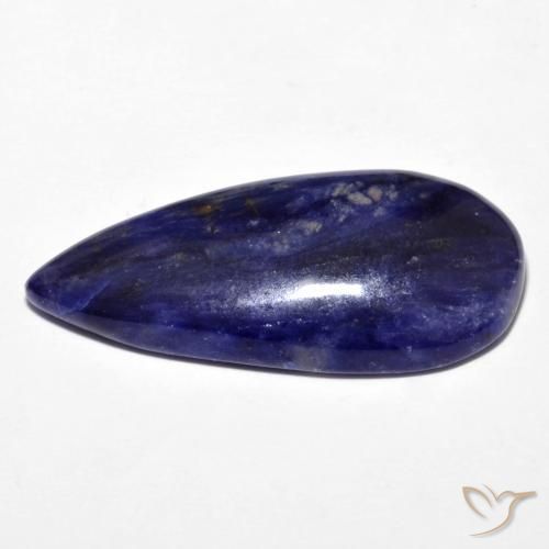 Sodalite Bleu noirâtre naturelle En forme de poire, 12.74 ct, Opaque