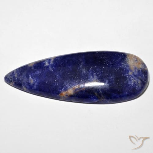 Sodalite Bleu marine naturelle En forme de poire, 38.80 ct, Opaque
