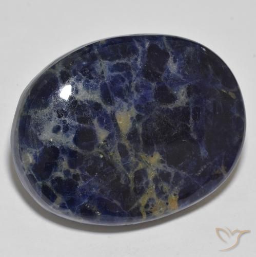 Sodalite Bleu foncé naturelle ovale, 75.73 ct, Opaque