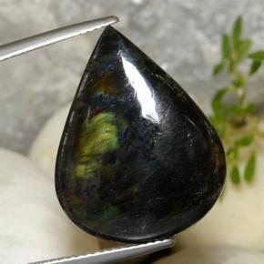 Spectrolite Multicolore naturelle En forme de poire, 11.71 ct, Opaque