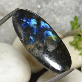Spectrolite multicolore naturelle coupe ovale, 15,38 ct, opaque