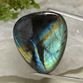 Spectrolite multicolore naturelle trillion, 18,60 ct, opaque