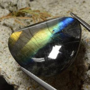 Spectrolite multicolore naturelle forme fantaisie, 19,11 ct, opaque