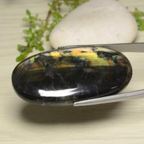 Spectrolite multicolore naturelle coupe ovale, 61,44 ct, opaque