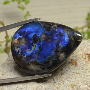 Spectrolite multicolore naturelle en forme de poire, 20,29 ct, opaque
