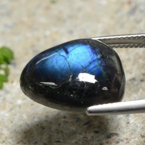 Spectrolite Multicolore naturelle En forme de poire, 11.36 ct, Opaque