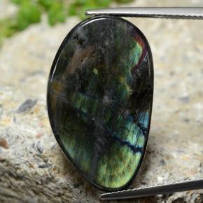 Spectrolite multicolore naturelle forme fantaisie, 14,77 ct, opaque