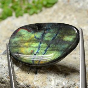 Spectrolite multicolore naturelle forme fantaisie, 14,77 ct, opaque