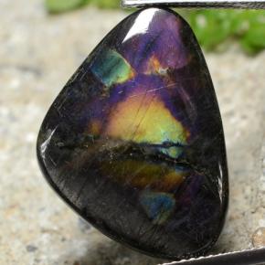 Spectrolite multicolore naturelle trillion, 11,16 ct, opaque