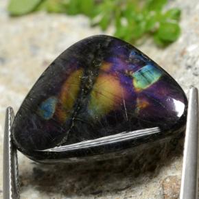 Spectrolite multicolore naturelle trillion, 11,16 ct, opaque