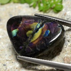 Spectrolite multicolore naturelle trillion, 11,16 ct, opaque