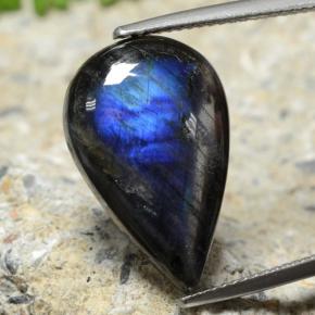 Spectrolite Multicolore naturelle En forme de poire, 8.15 ct, Opaque