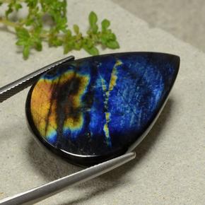 Spectrolite Multicolore naturelle En forme de poire, 25.36 ct, Opaque