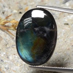 Spectrolite multicolore naturelle coupe ovale, 9,95 ct, opaque