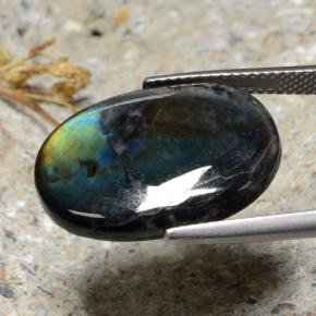 Spectrolite multicolore naturelle coupe ovale, 9,95 ct, opaque