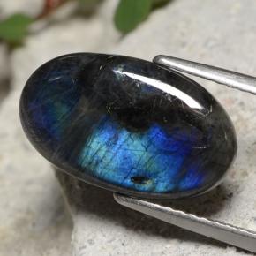 Spectrolite multicolore naturelle coupe ovale, 3,27 ct, opaque