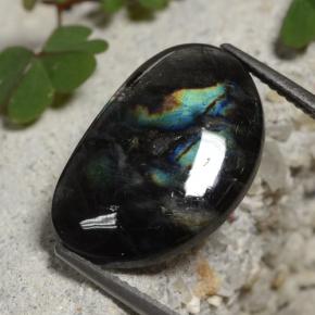 Spectrolite multicolore naturelle forme fantaisie, 6,55 ct, opaque