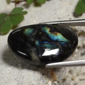 Spectrolite multicolore naturelle forme fantaisie, 6,55 ct, opaque