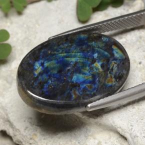 Spectrolite Multicolore naturelle Coupe ovale, 13.11 ct, Opaque