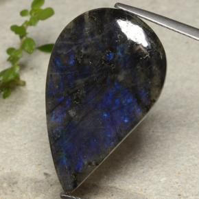 Spectrolite multicolore naturelle en forme de poire, 10,46 ct, translucide