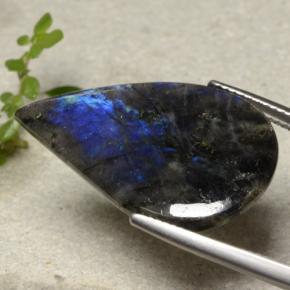 Spectrolite multicolore naturelle en forme de poire, 10,46 ct, translucide