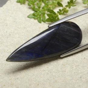 Spectrolite Multicolore naturelle En forme de poire, 7.41 ct, Opaque