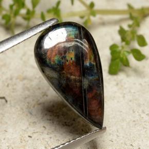 Spectrolite Multicolore naturelle En forme de poire, 2.41 ct, Opaque