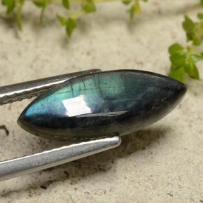 Spectrolite multicolore naturelle marquise, 2,27 ct, opaque