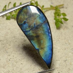 Spectrolite multicolore naturelle forme fantaisie, 6,14 ct, opaque