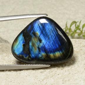 Spectrolite multicolore naturelle trillion, 10,60 ct, opaque