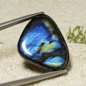 Spectrolite multicolore naturelle trillion, 10,60 ct, opaque