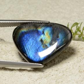Spectrolite multicolore naturelle trillion, 10,60 ct, opaque