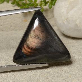 Spectrolite multicolore naturelle trillion, 6,63 ct, opaque
