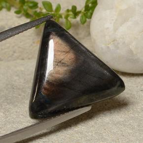 Spectrolite multicolore naturelle trillion, 6,63 ct, opaque