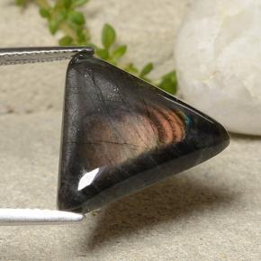 Spectrolite multicolore naturelle trillion, 6,63 ct, opaque