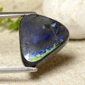Spectrolite multicolore naturelle trillion, 4,19 ct, opaque