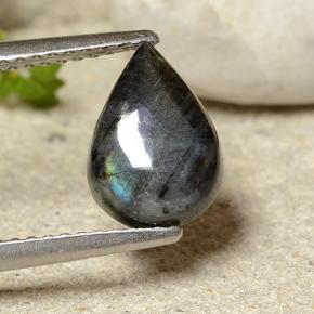 Spectrolite Multicolore naturelle En forme de poire, 1.52 ct, Opaque