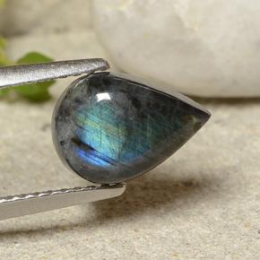 Spectrolite Multicolore naturelle En forme de poire, 1.52 ct, Opaque