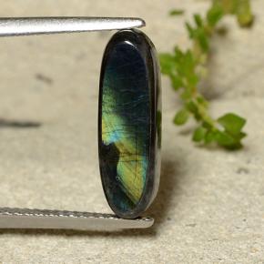 Spectrolite multicolore naturelle coupe ovale, 2,54 ct, opaque