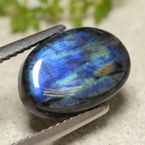 Spectrolite Multicolore naturelle Coupe ovale, 2.95 ct, Opaque