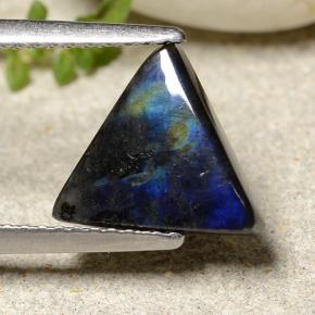 Spectrolite multicolore naturelle trillion, 1,95 ct, opaque