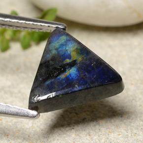 Spectrolite multicolore naturelle trillion, 1,95 ct, opaque