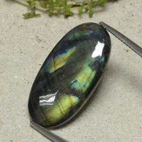 Spectrolite multicolore naturelle coupe ovale, 9,84 ct, opaque