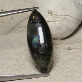 Spectrolite multicolore naturelle marquise, 7,35 ct, opaque
