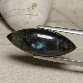 Spectrolite multicolore naturelle marquise, 7,35 ct, opaque
