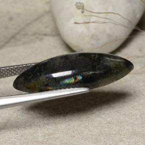 Spectrolite multicolore naturelle marquise, 7,35 ct, opaque