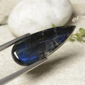 Spectrolite Multicolore naturelle En forme de poire, 4.92 ct, Opaque