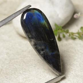 Spectrolite Multicolore naturelle En forme de poire, 4.92 ct, Opaque