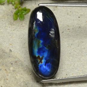 Spectrolite multicolore naturelle coupe ovale, 6,05 ct, opaque